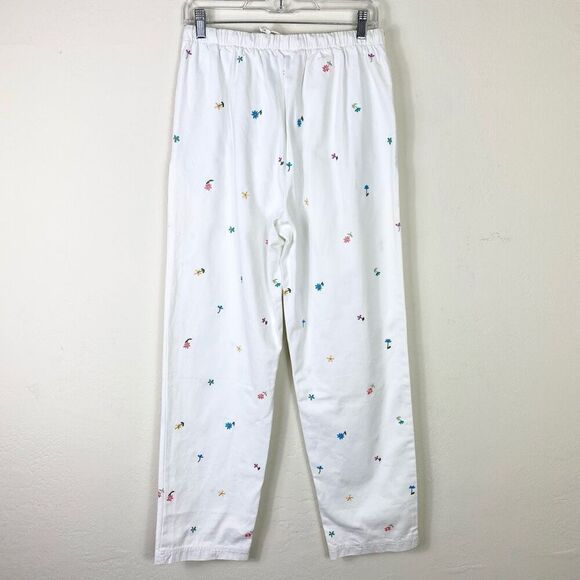 Denim & Co. White Denim Floral Embroidered High Rise Jeans Size M - Picture 2 of 7